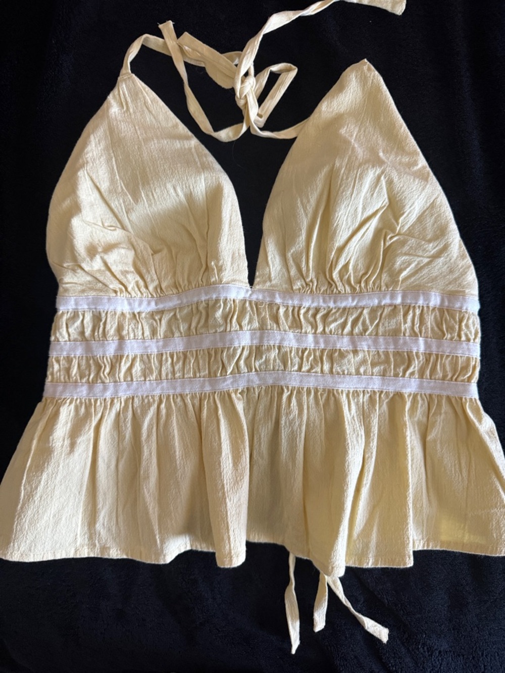 Free People  light yellow top